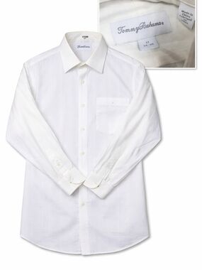Tommy Bahama Men’s White Dress Shirt 17 34/35 Long Sleeve Button Front Cotton